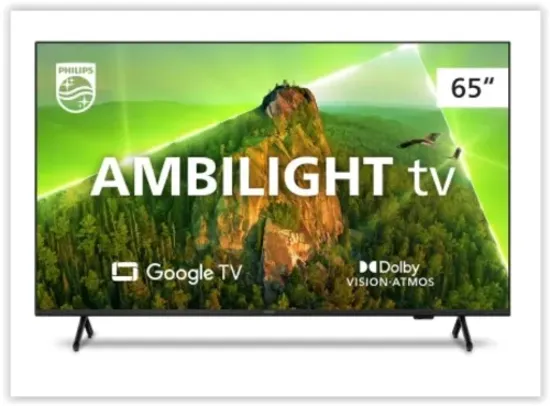 Saindo por R$ 3099: Smart TV Philips 65" Ambilight LED 4K UHD Google TV 65PUG7908/78 | Pelando