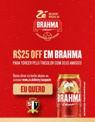 [Primeira Compra] Ganhe R$ 25 reais em cerveja Brahma no Zé Delivery