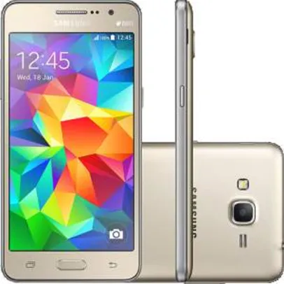 [Sou Barato] Smartphone Samsung Galaxy Gran Prime Duos Dual Chip Android Tela 5" Memória Interna 8GB 3G Câmera 8MP - Dourado por R$ 566