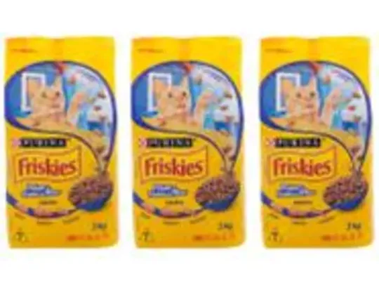 Kit Ração Premium para Gato Friskies Adulto 3 pacotes de 3kg