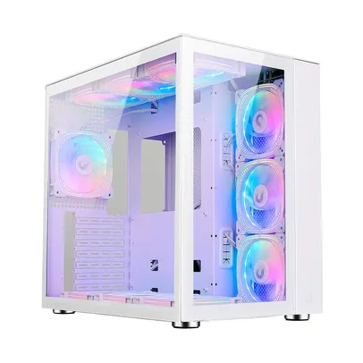 [APP] Gabinete Gamer Rise Mode Galaxy Glass Standard White, Mid Tower, ATX, Lateral e Frontal 