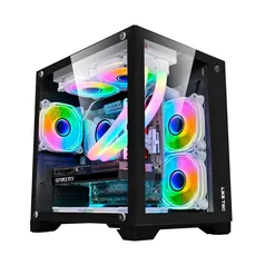 Gabinete Gamer Liketec Matrix, Mid Tower, RGB, ATX, Frente e Lateral em Vidro, 4 Cooler Fan - LC-AT-MATRIX-2035