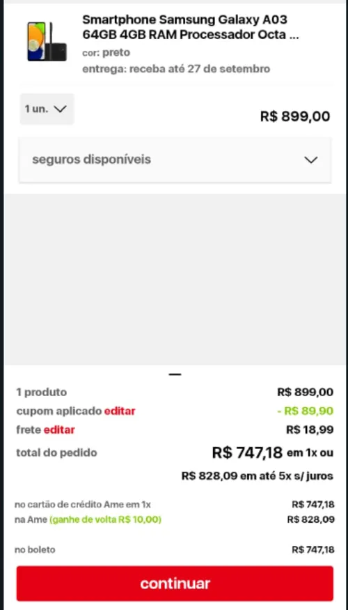 Imagem na descrição da promoção