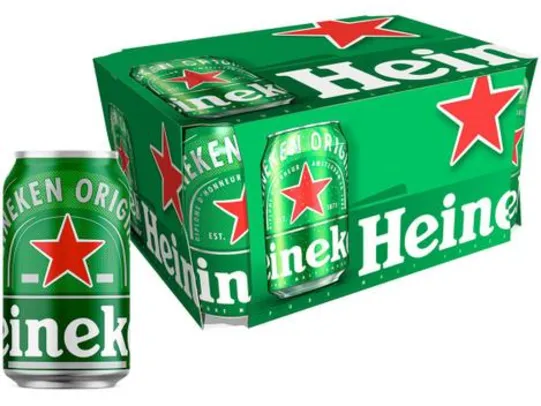[APP + MagaluPay = R$39] Cerveja Heineken Premium Puro Malte Lager - 12 Unidades 350ml