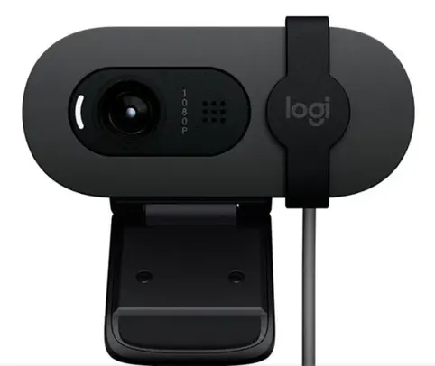 WEBCAM LOGITECH BRIO 100, FHD, 1080P, USB-A, PRETO,