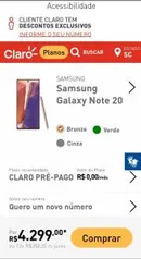 Samsung Galaxy Note 20 | R$ 4.299