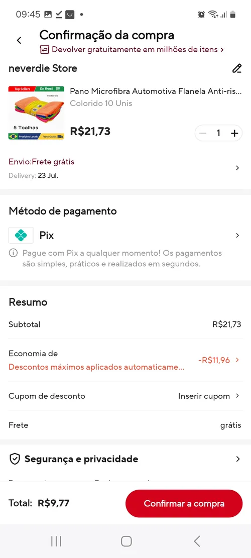 Imagem na descrição da promoção