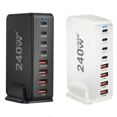 [Tx inclusa | Moedas R$47] Carregador de 240W GaN, 8 Portas