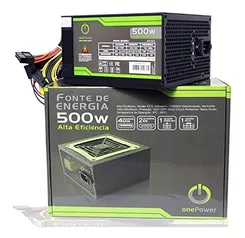 FONTE DE ALIMENTAÇÃO ONE POWER ATX 500W MP500W3-I, PRETO