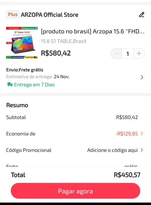 Imagem na descrição da promoção