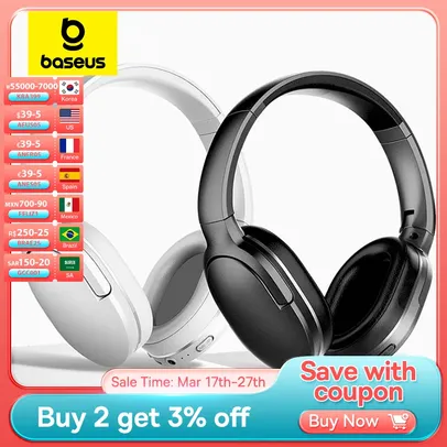 [APP/Taxa Inclusa] Headphone Bluetooth 5.3 Baseus D02 Pro