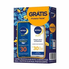 Kit Nivea Protetor Solar Protect & Hidrata FPS30 200ml + Facial FPS30 50ml - R$20