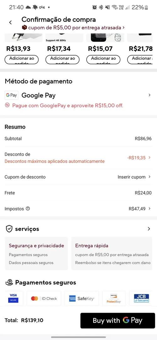 Imagem na descrição da promoção