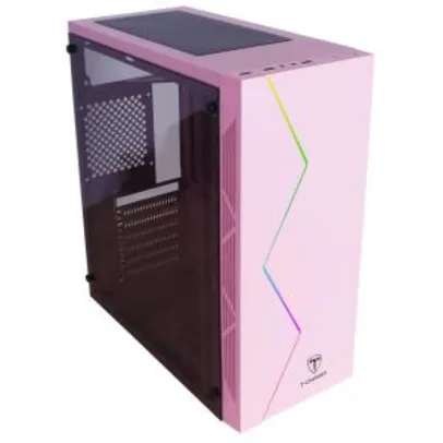 Gabinete Gamer T-Dagger P03P, Mid Tower, RGB, Pink, ATX, Sem Fonte, Sem Fan | R$239
