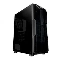 GABINETE GAMER AIGO AQUARIUS PRETO LATERAL ACRILICO | R$200