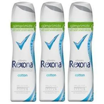 [Ponto Frio] Desodorante Rexona Cotton Women Aerosol Comprimido 85ml - 3 Unidades - R$ 25,77