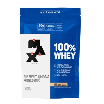 Foto do produto 100% Whey Cookies & Cream Max Titanium Refil 900g