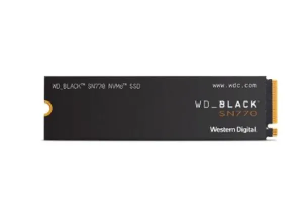 SSD 1 TB WD Black SN770, M.2, PCIe Gen4x4, NVMe, Leitura: 5150MB/s e Gravação: 4900MB/s - WDS100T3X0E