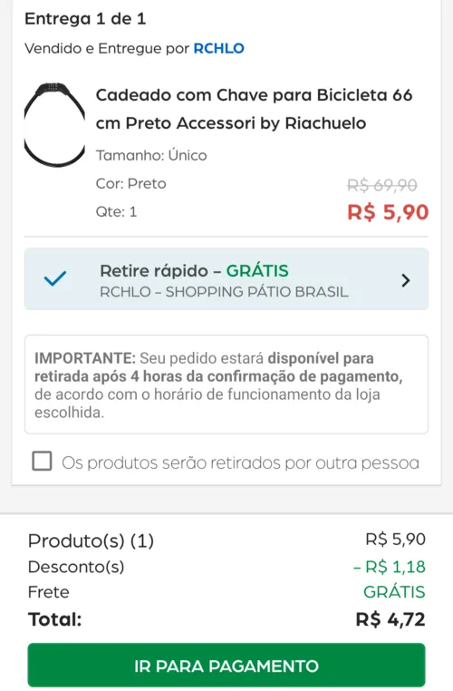 Imagem na descrição da promoção