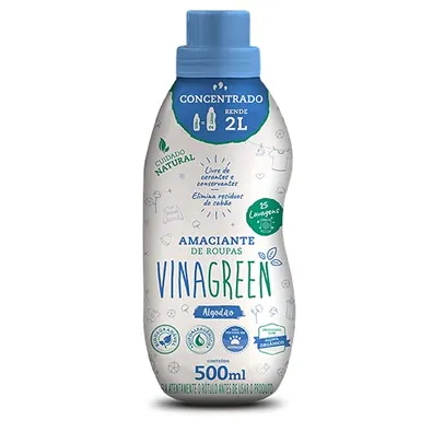 Vinagreen Amaciante de Roupas Concentrado Algodão - 500Ml