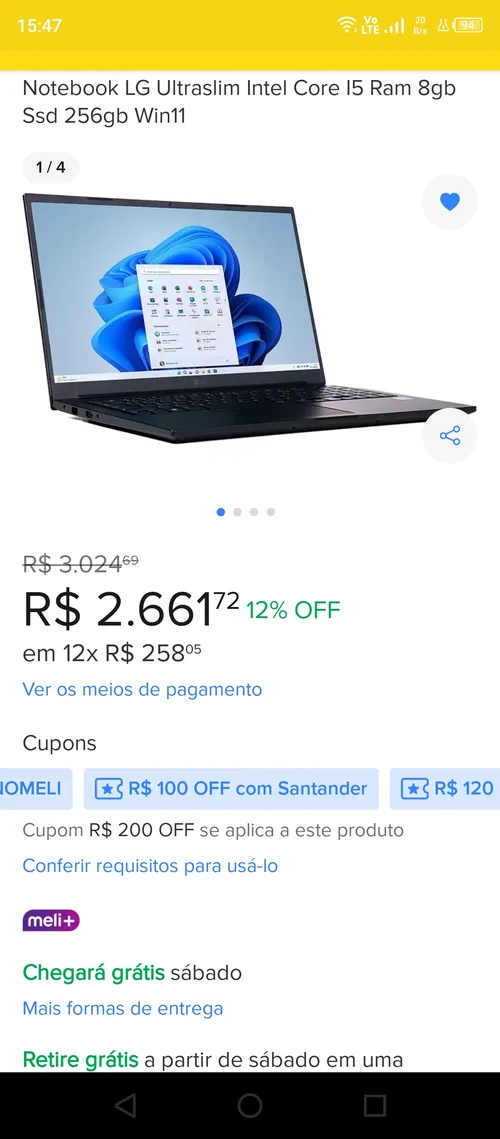 Imagem na descrição da promoção