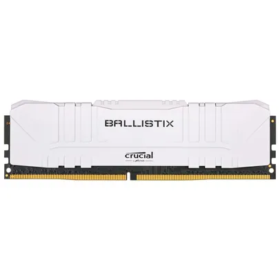 Memória Crucial Ballistix 8GB DDR4 3000 Mhz, CL15, Branco | R$280
