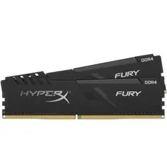 Memória HyperX Fury, 8GB (2x4GB), 2400MHz, DDR4, CL15, Preto - HX424C15FB3K2/8