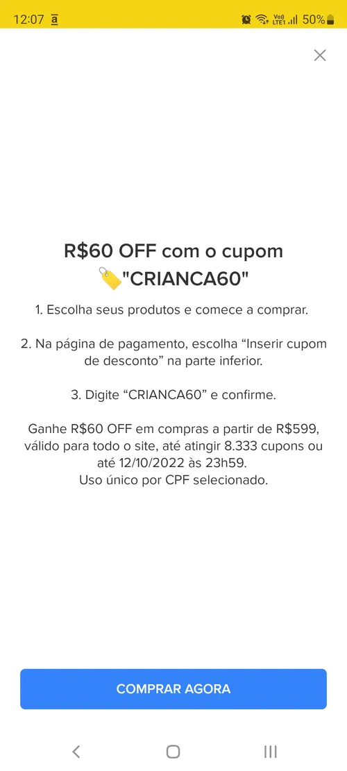 Imagem na descrição da promoção