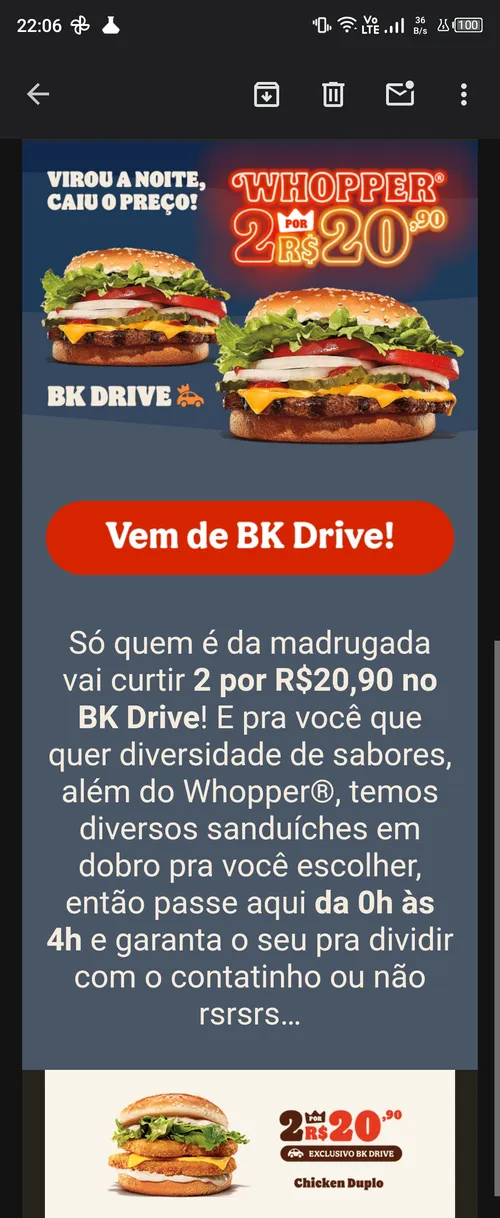 Imagem na descrição da promoção