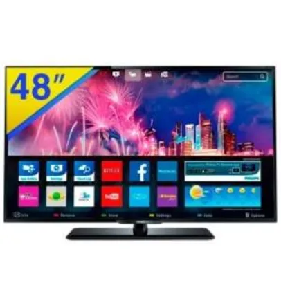 [Ricardo eletro] Smart TV Slim LED 48" Philips Full HD 120Hz R$ 1.899