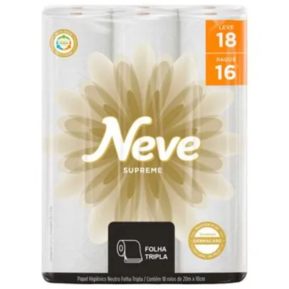 [Regional] [LEVE 2 POR 35,08] Papel Higiênico Neve Supreme Leve 18 Pague 16 - 18 Rolos