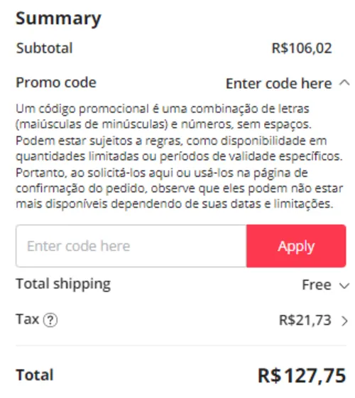 Imagem na descrição da promoção