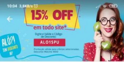 15% em todo site peixe Urbano