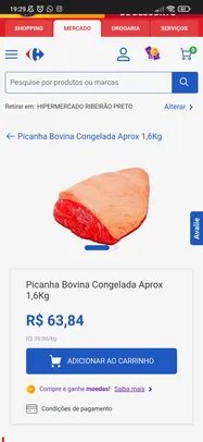 [Regional] Picanha Bovina Congelada (KG)