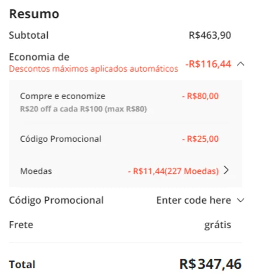 Imagem na descrição da promoção