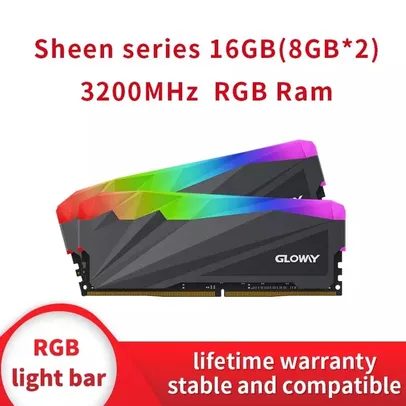 Memória RAM Gloway RGB 16GB (2X8) 3200MHz | R$415