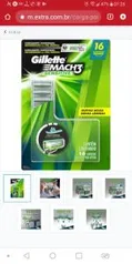 Carga para Aparelho de Barbear Gillette Mach3 Sensitive - 16 unidades R$ 80