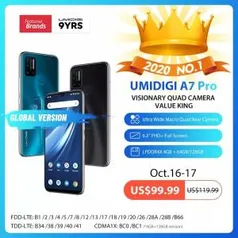 UMIDIGI A7 Pro 4GB/64GB versão global | R$591 + frete grátis