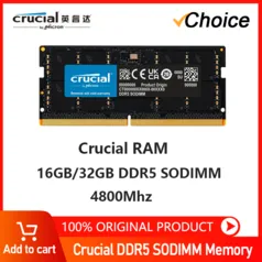 Memória RAM Notebook Crucial DDR5 16GB 4800MHz