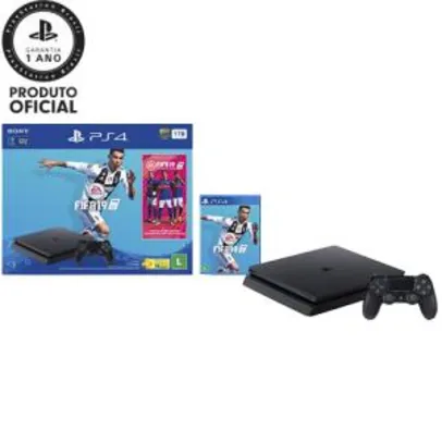 [Cartão Submarino] Console PlayStation 4 1TB Bundle + Game Fifa 19 - Sony - R$1799