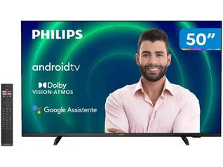 Smart TV Philips Android 50" 4k 50pug7406/78 Google Assistant Comando de Voz Dolby Vision
