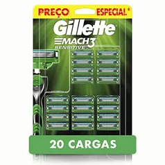 Carga para Aparelho de Barbear Gillette Mach3 Sensitive 20 unidades