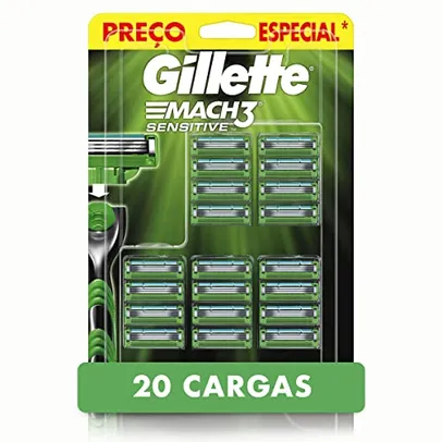 Carga para Aparelho de Barbear Gillette Mach3 Sensitive 20 unidades