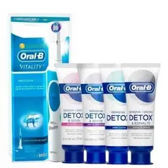 Kit Oral-B Escova Dental Elétrica D12 Vitality 220v + Creme dental