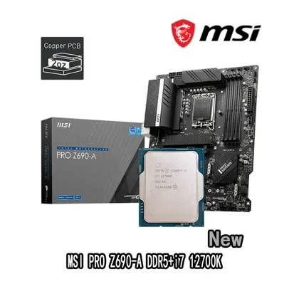 Intel core i7 12700k cpu + msi pro z690 uma placa mãe cpu + placa mãe terno suporte ddr5 lga 1700 novo sem refrigerador