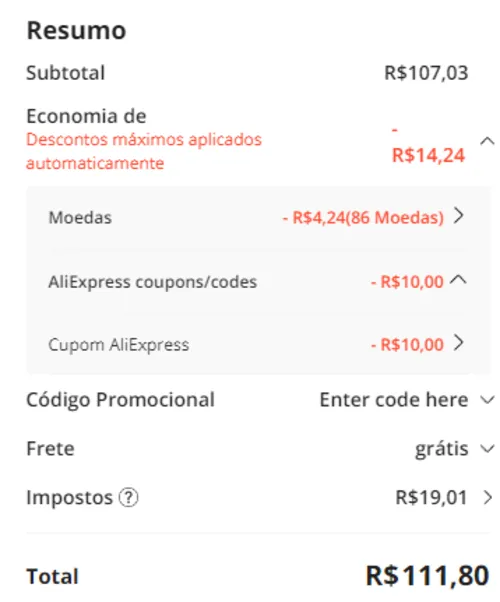 Imagem na descrição da promoção