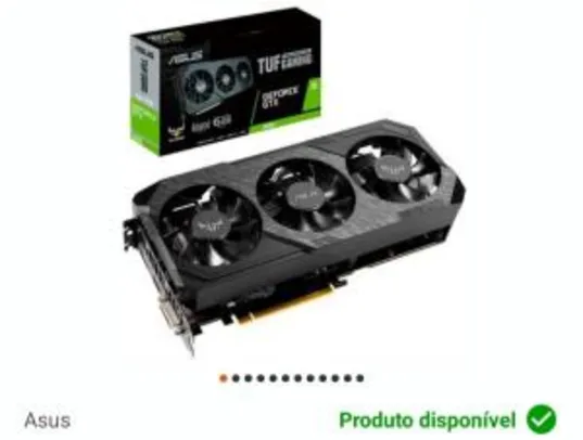Placa de Vídeo NVIDIA GeForce GTX 1660 6GB, GDDR5 - TUF3 | R$990