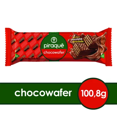 Wafer recheio E cobertura chocolate chocowafer pacote 100,8G piraquê