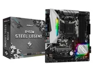 Placa Mãe ASRock B450M Steel Legend, Chipset B450, AMD AM4, mATX, DDR4 R$521