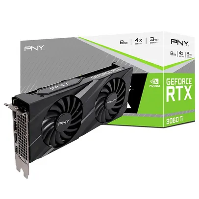 Placa de Video PNY NVIDIA Geforce RTX 3060Ti Dual Fan, 8GB GDDR6, Ray Tracing